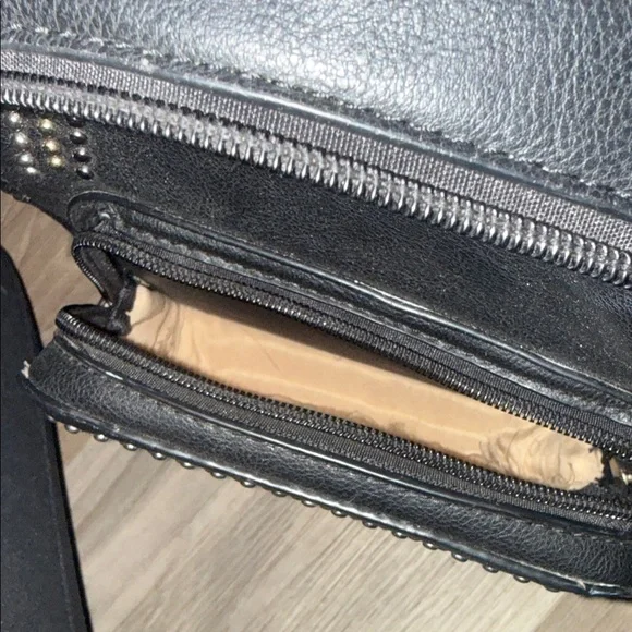 Black Mini Backpack with Gold Stud Detailing - Picture 3 of 5